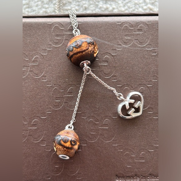 ** Rare** GUCCI silver and bamboo necklace - Picture 2 of 5